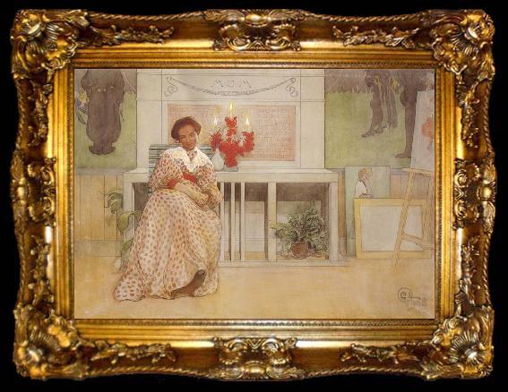 framed  Carl Larsson In the Studio after the Ball, ta009-2